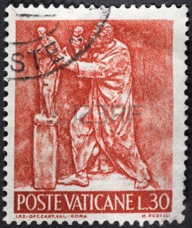 VATICAN - CIRCA 1966: A postage stamp printed in the Vatican shows kind ...