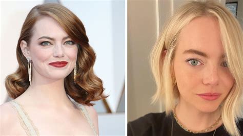 Emma Stone Shows Off Hair Transformation - New Blonde Bob