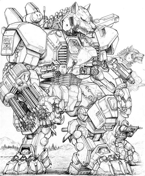 RIFTS NG-V61 GUNWOLF Robot by ChuckWalton on DeviantArt