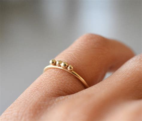 Minimalist Ring Solid Gold Ring Free Shipping Delicate Gold | Etsy