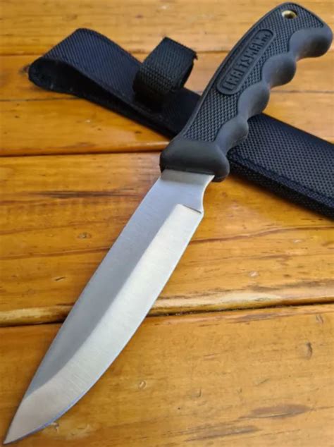 CRAFTSMAN BOWIE HUNTING Fixed Blade Knife + Belt Sheath! Skinning Blade $19.43 - PicClick