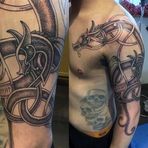 50 Celtic Dragon Tattoo Designs For Men - Knot Ink Ideas