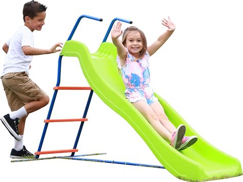 Kids 6ft Outdoor Playground Slide: Freestanding Play Equipment Playset for Children. Perfect ...