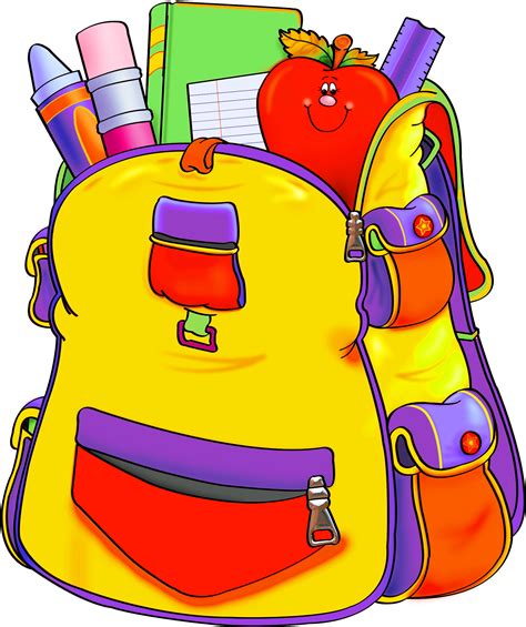 Backpack Clipart Empty Backpack - Transparent School Supplies Clipart ...