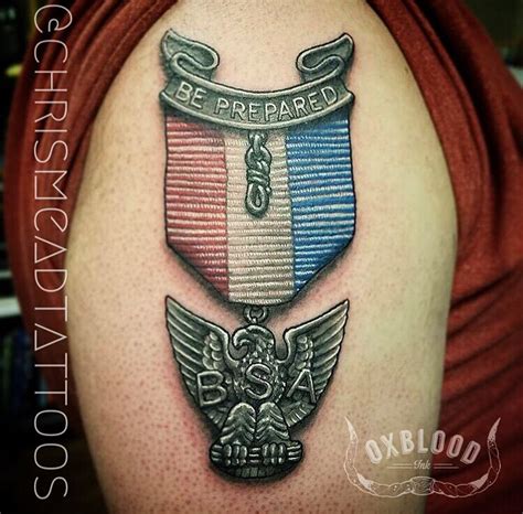 OxBlood Ink — Eagle Scout medal tattooed by @chrismeadtattoos...