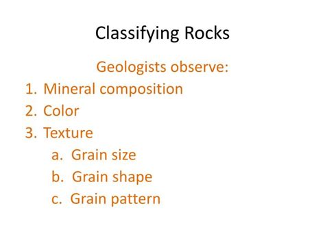 PPT - Classifying Rocks PowerPoint Presentation, free download - ID:2247264