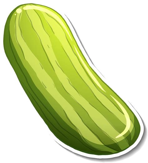 Cucumber sticker on white background 3500599 Vector Art at Vecteezy