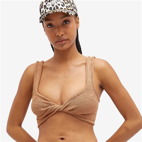 Hunza G Juno Bikini Metallic Cocoa | END.