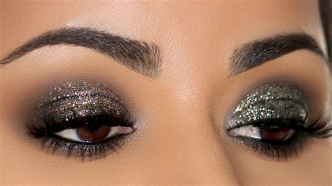 Black And Glitter Eye Makeup | Saubhaya Makeup