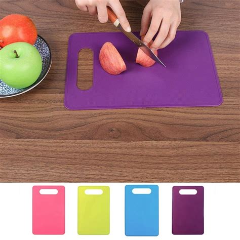 Windfall Extra Thick Flexible Plastic Kitchen Cutting Board Mats Set, Colored Chopping Board ...