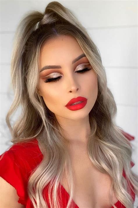 Red Makeup Looks, Red Lips Makeup Look, New Year's Makeup, Glam Makeup Look, Glamour Makeup ...