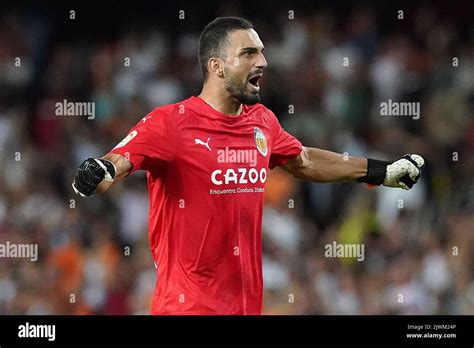 Valencia CF's Giorgi Mamardashvili celebrates goal during La Liga match ...