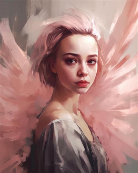 Premium AI Image | A portrait of a girl with angel wings