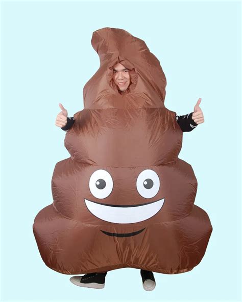 Inflatable Emoji Poop Pile Costume Adult Halloween Shit Stool Feces ...