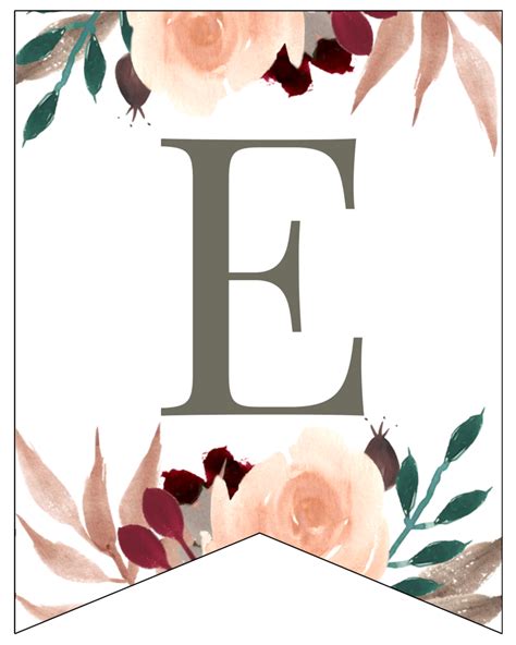 Fall Floral Alphabet Banner Letters Free Printable | Paper Trail Design