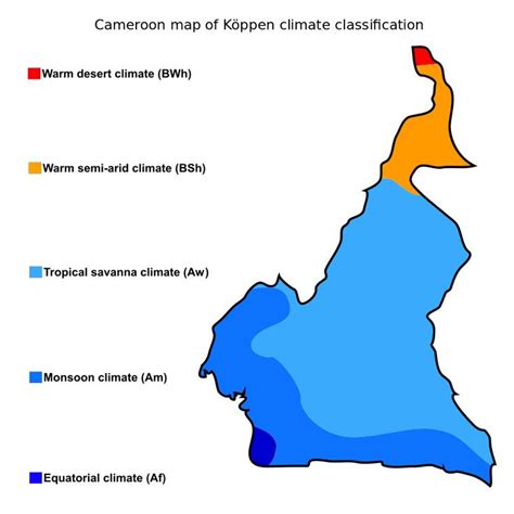 Cameroon map of Köppen climate classification. | Cameroon, Tropical ...