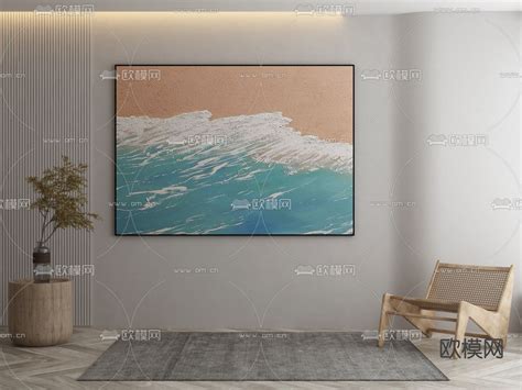 海浪油画 装饰画 挂画3d模型下载_ID14098628_3dmax免费模型-欧模网