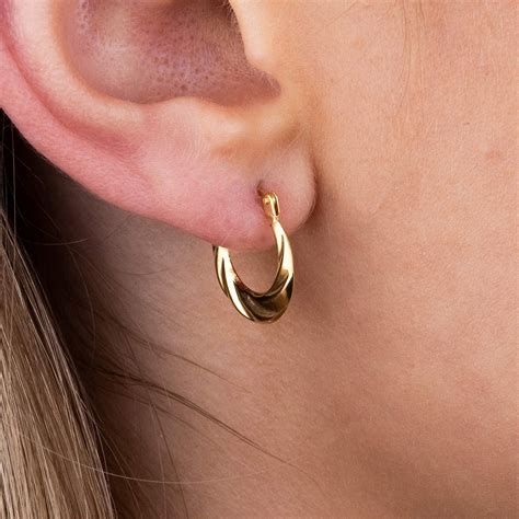 18ct Yellow Gold Twist Creole Hoop Earrings | Buy Online | Free Insured ...