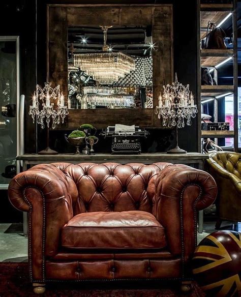 Pin by Chris on Mobilier, décoration... | Cigar lounge decor, House interior, Leather furniture