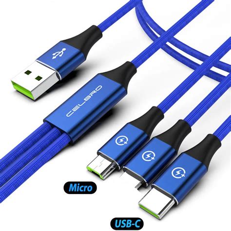 USB Type C 3 In 1 Charging Cable Universal Multi Usb Phone Cable Cabo for Lenovo Vivo Nex Sony ...