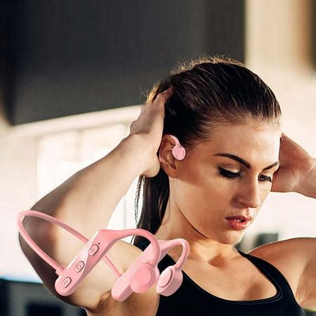 Wireless Headset Bone Conduction Headphones with Microphone,Bluetooth 5.0 Earbuds,Noise ...