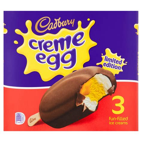 Cadbury Creme Egg Ice Cream 3 x 100ml | Ice Cream Cones, Sticks & Bars | Iceland Foods