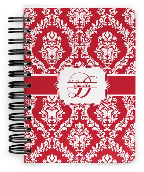 Damask Spiral Notebook - 5x7 w/ Name and Initial - YouCustomizeIt