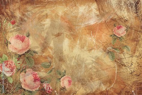 Vintage Background - Floral Old Paper Texture Stock-Illustration | Adobe Stock