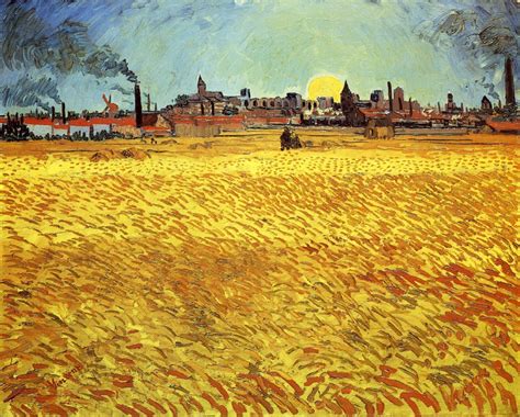 Summer Evening, Wheatfield with Setting sun, 1888 - Vincent van Gogh ...