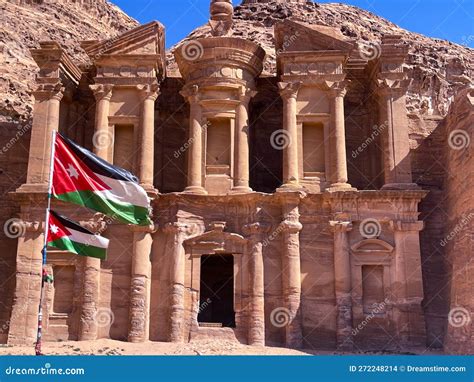 The Spectacular View of Monastery Ad Deir Inside Petra Stock Photo ...