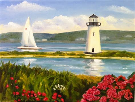 RKW Art: Edgartown Lighthouse and Sailboat