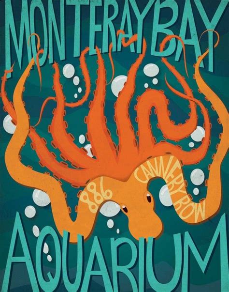 Monteray Bay Aquarium Poster by Jessica Driscoll, via Behance | Vintage travel posters ...