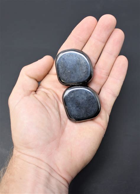 MAGNETIC Hematite Palm Stones Bulk Lots: Choose Amount (Large Hematite, Tumbled Magnetic ...