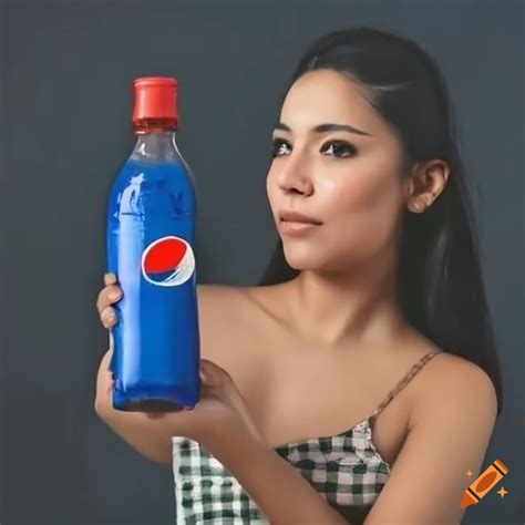 Woman holding a bottle of pepsi on Craiyon