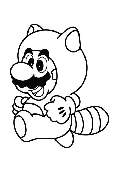 Tanooki Suit Mario Coloring Page - Free Printable Coloring Pages for Kids