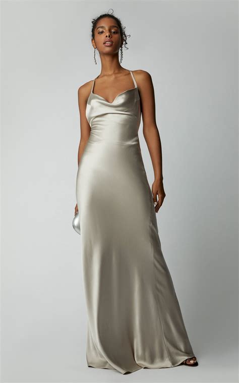 Silver Satin Gown | Dresses Images 2022