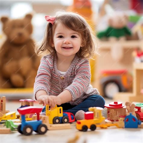 Premium AI Image | a child playing with a toy truck and a toy truck.