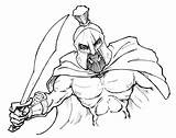 Spartan Clip Art Coloring Page  Pages Illustration Digital sketch template