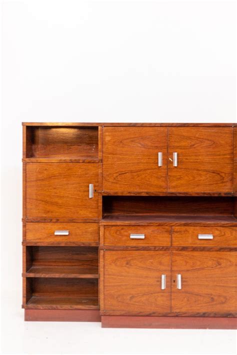 Rationalist Italian Wood and Steel Living Room Wardrobe For Sale at 1stDibs