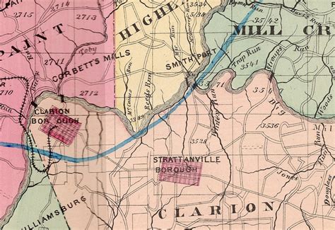 1877 Map of Clarion County Pennsylvania | Etsy