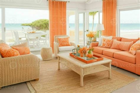 Beach style living room design. Pro Photo 28878314 Stock Photo at Vecteezy