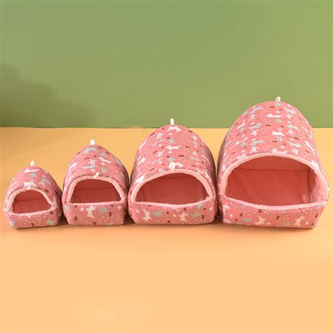 Visland Guinea Pig Bed Cave, Cute Cartoon Pattern Soft Skin-friendly Cozy Hamster House Hideout ...