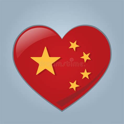 Heart with Chinese Flag Inside Vector Symbol Illustration Stock ...