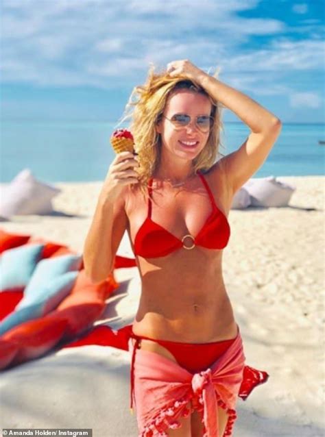 Amanda Holden, 47, sizzles in red bikini as she indulges in ice cream | Amanda holden, Bikinis ...