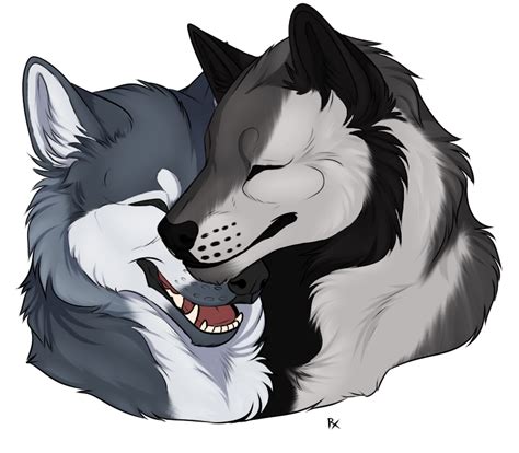 Wolf Couple Lineart 2017 by Trash-Klng on DeviantArt