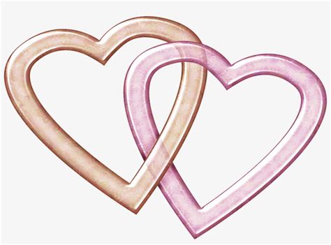 Wedding Rings Heart For Two - Png Double Heart Transparent PNG Image ...