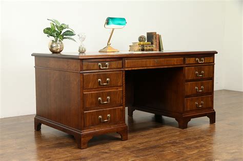 SOLD - Traditional Executive Walnut Vintage Office or Library Desk ...