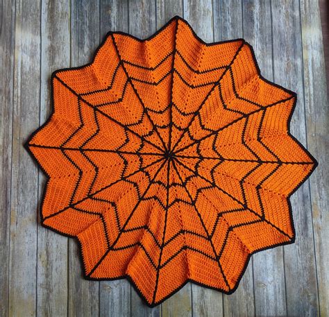 Spider Web Blanket Crochet Pattern Halloween Blanket Crochet - Etsy