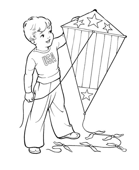 Kite Flying Coloring Pages - Coloring Home