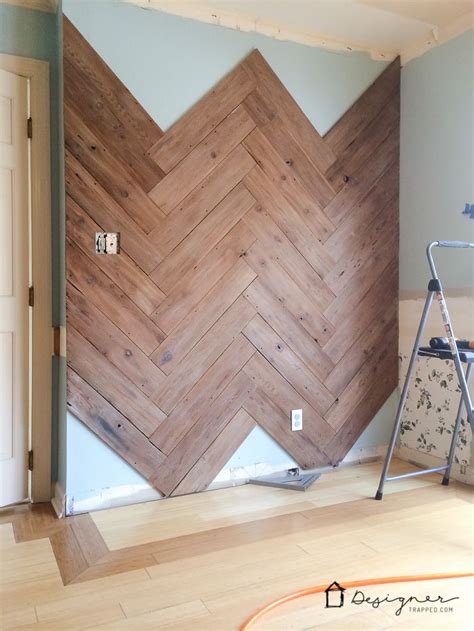 Herringbone Pattern Wood Wall